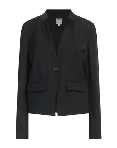 Camicettasnob Woman Blazer Black Size 6 Wool, Polyester, Elastane