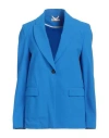 Camicettasnob Woman Blazer Bright Blue Size 6 Polyamide, Elastane In Blue