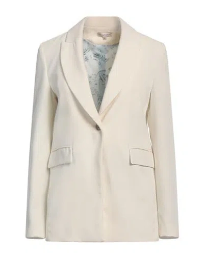 Camicettasnob Woman Blazer Ivory Size 6 Polyester, Viscose, Elastane In White