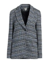 Camicettasnob Woman Blazer Slate Blue Size 6 Viscose, Polyester, Elastane In Blue
