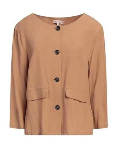 Camicettasnob Woman Jacket Camel Size 12 Viscose In Beige