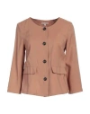 Camicettasnob Woman Jacket Light Brown Size 8 Viscose, Polyester In Beige