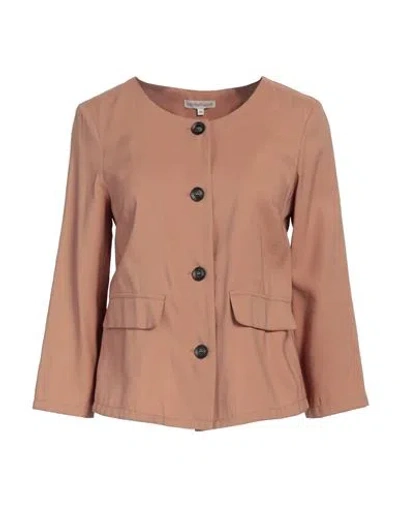 Camicettasnob Woman Jacket Light Brown Size 8 Viscose, Polyester In Beige