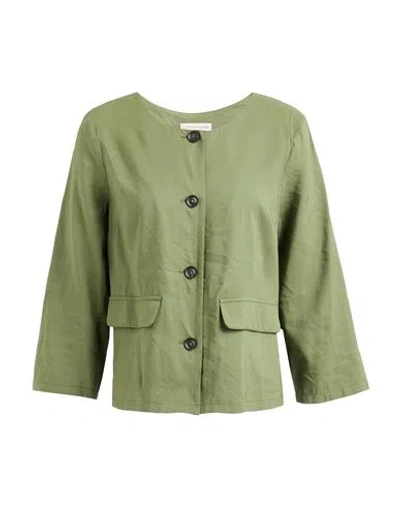 Camicettasnob Woman Jacket Military Green Size 4 Viscose, Polyester