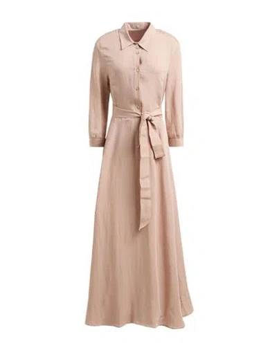 Camicettasnob Woman Maxi Dress Blush Size 8 Rayon, Linen In Pink