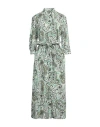 Camicettasnob Woman Maxi Dress Sage Green Size 12 Cotton
