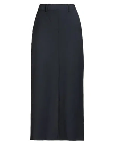 Camicettasnob Woman Maxi Skirt Midnight Blue Size 6 Wool, Polyester, Elastane