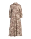 Camicettasnob Woman Midi Dress Beige Size 4 Cotton, Elastane