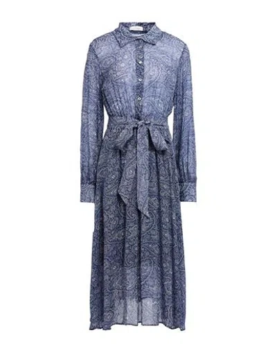 Camicettasnob Woman Midi Dress Blue Size 10 Viscose