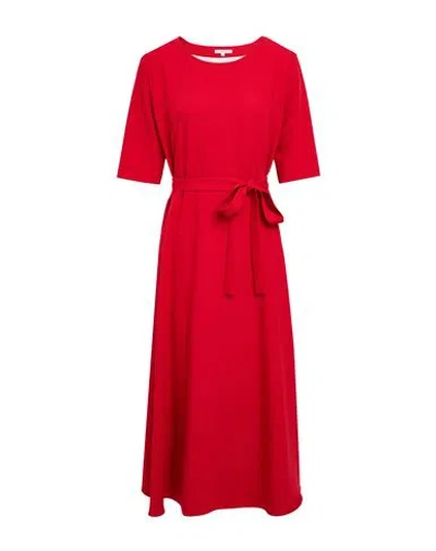 CAMICETTASNOB CAMICETTASNOB WOMAN MIDI DRESS BRICK SIZE 10 POLYESTER, VISCOSE, ELASTANE