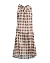 Camicettasnob Woman Midi Dress Brown Size 6 Cotton In Brown