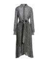 Camicettasnob Woman Midi Dress Charcoal Size 10 Viscose In Grey