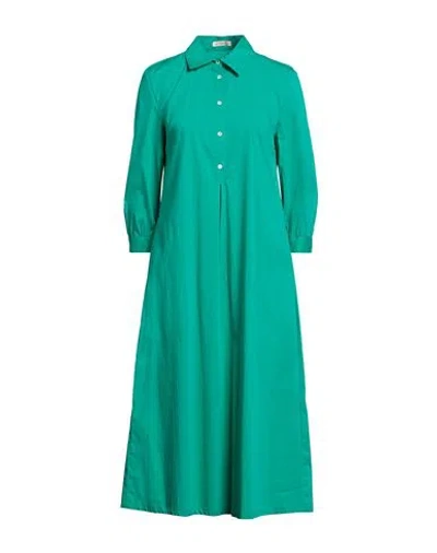 Camicettasnob Woman Midi Dress Emerald Green Size 6 Cotton, Polyamide, Elastane