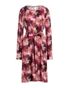 Camicettasnob Woman Midi Dress Garnet Size 12 Viscose, Elastane In Red