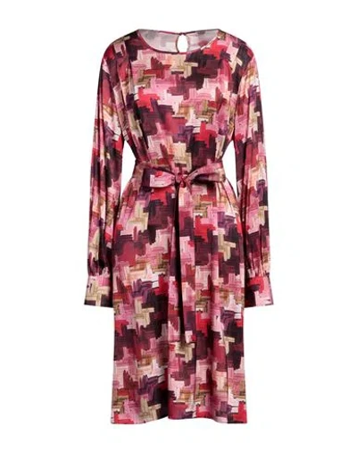 Camicettasnob Woman Midi Dress Garnet Size 12 Viscose, Elastane In Red