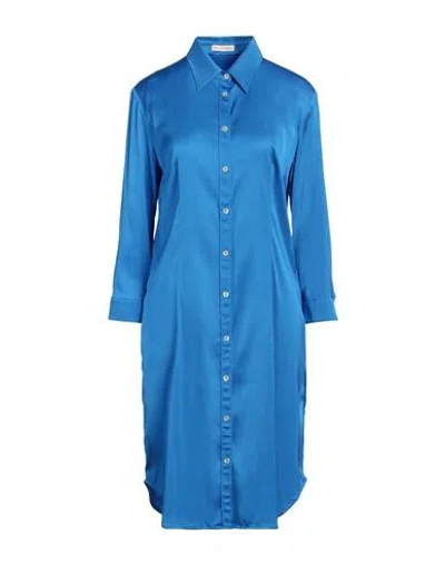 Camicettasnob Woman Midi Dress Light Blue Size 8 Viscose, Elastane In Blue