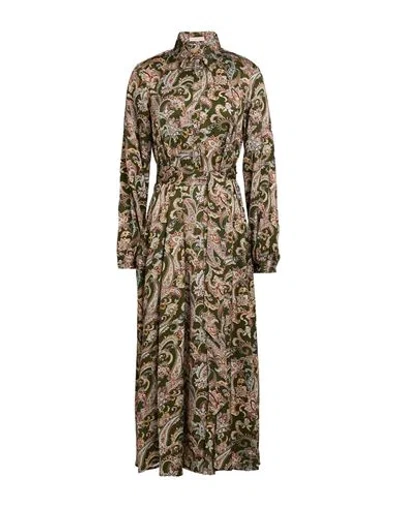 Camicettasnob Woman Midi Dress Military Green Size 4 Viscose