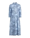Camicettasnob Woman Midi Dress Pastel Blue Size 6 Cotton, Elastane In Blue