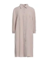 Shop Camicettasnob Woman Mini Dress Beige Size 12 Viscose, Linen