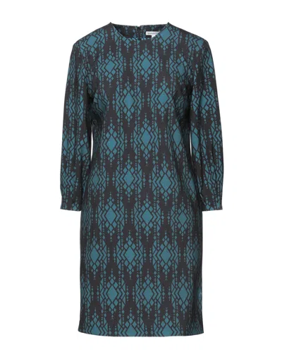 Camicettasnob Woman Mini Dress Deep Teal Size 6 Polyester, Viscose, Elastane In Multi