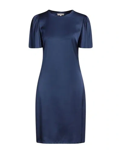 Camicettasnob Woman Mini Dress Navy Size 8 Viscose, Elastane In Navy Blue