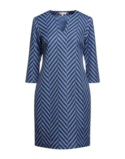 Camicettasnob Woman Mini Dress Slate Blue Size 4 Viscose, Polyester, Nylon