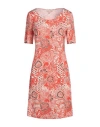 Camicettasnob Woman Mini Dress Tomato Red Size 8 Viscose, Elastane