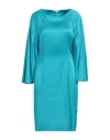 Camicettasnob Woman Mini Dress Turquoise Size 10 Viscose, Elastane In Multi