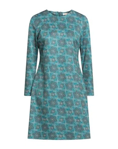 Camicettasnob Woman Mini Dress Turquoise Size 4 Viscose, Polyester, Elastane In Blue