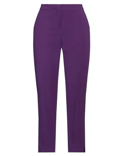 Camicettasnob Woman Pants Mauve Size 12 Polyester, Rayon, Elastane In Purple