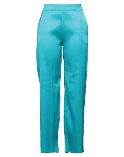 Camicettasnob Woman Pants Turquoise Size 12 Viscose, Elastane In Blue