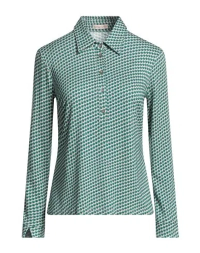 Camicettasnob Woman Polo Shirt Green Size 6 Viscose, Elastane