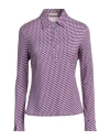 Camicettasnob Woman Polo Shirt Purple Size 6 Viscose, Elastane