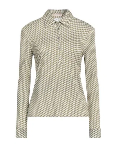 Camicettasnob Woman Polo Shirt Sage Green Size 6 Viscose, Elastane