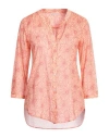 Camicettasnob Woman Shirt Apricot Size 12 Cotton In Orange