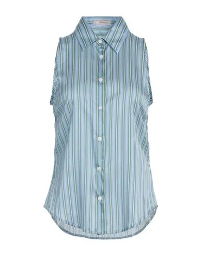 Camicettasnob Woman Shirt Azure Size 6 Viscose, Silk, Elastane In Blue