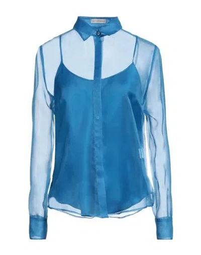 Camicettasnob Woman Shirt Azure Size 10 Silk In Blue
