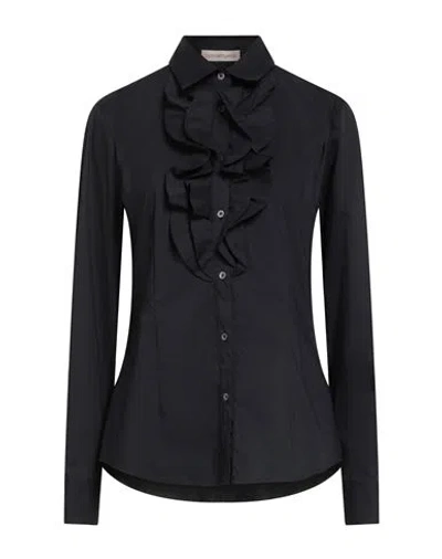 Camicettasnob Woman Shirt Black Size 10 Cotton, Polyamide, Elastane
