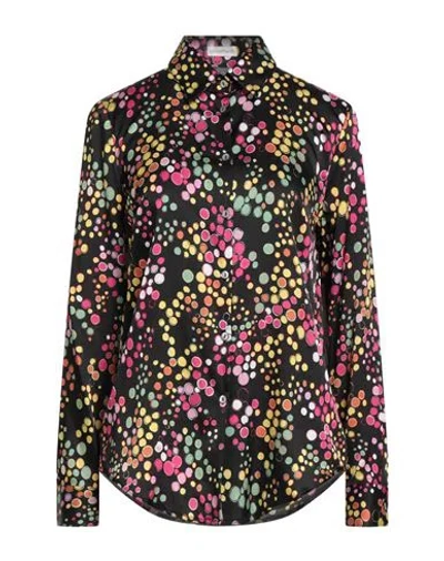 Camicettasnob Woman Shirt Black Size 8 Viscose, Silk, Elastane In Multi