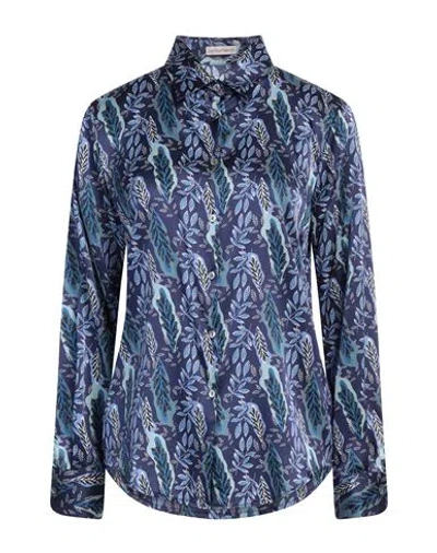 Camicettasnob Woman Shirt Blue Size 10 Viscose, Silk, Elastane