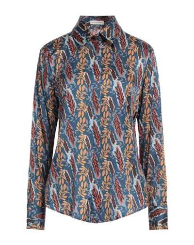 Camicettasnob Woman Shirt Blue Size 10 Viscose, Silk, Elastane