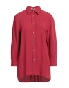 Camicettasnob Woman Shirt Brick Size 10 Viscose, Linen In Red