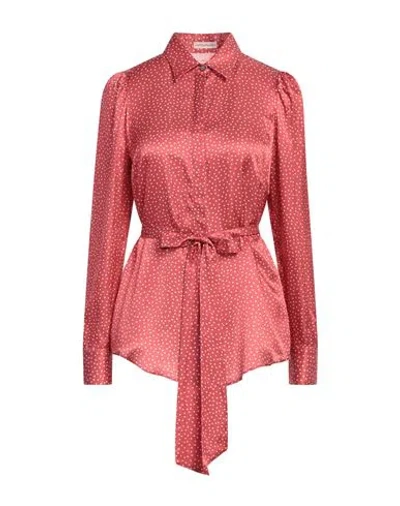 Camicettasnob Woman Shirt Brick Size 6 Viscose, Silk In Red