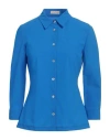 Camicettasnob Woman Shirt Bright Blue Size 10 Polyamide, Elastane In Blue