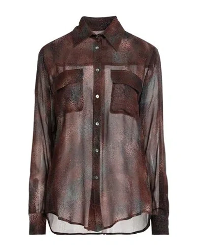 Camicettasnob Woman Shirt Brown Size 12 Viscose