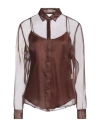 Camicettasnob Woman Shirt Light Brown Size 10 Silk