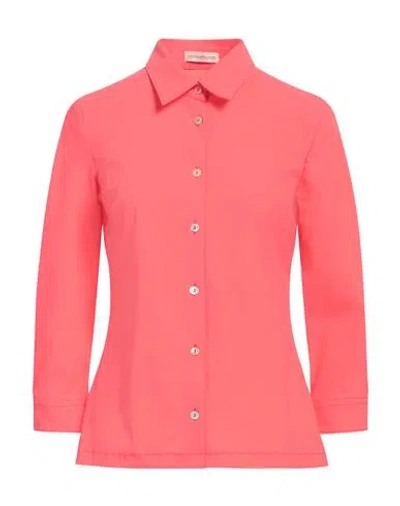 Camicettasnob Woman Shirt Coral Size 8 Polyamide, Elastane In Red
