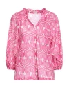 Camicettasnob Woman Shirt Fuchsia Size 12 Cotton In Pink