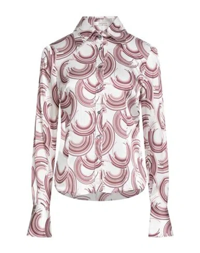 Camicettasnob Woman Shirt Garnet Size 10 Viscose, Silk, Elastane In White