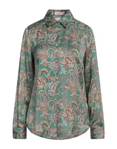 CAMICETTASNOB CAMICETTASNOB WOMAN SHIRT GREEN SIZE 8 VISCOSE